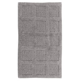 Square Honeycomb 100% Cotton Reversible Bath Rug Silver by Knightsbridge