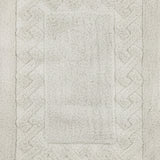 Knightsbridge Stylish And Comfortable Traditional Chain Design 2 PC Cotton Bath Rug Set 20"x30" & 24"x40" Ivory