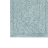 Knightsbridge Stylish And Comfortable Traditional Chain Design 2 PC Cotton Bath Rug Set 20"x30" & 24"x40" Light Blue