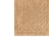 Knightsbridge Stylish And Comfortable Traditional Chain Design 2 PC Cotton Bath Rug Set 20"x30" & 24"x40" Natural