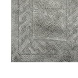 Knightsbridge Stylish And Comfortable Traditional Chain Design 2 PC Cotton Bath Rug Set 20"x30" & 24"x40" Silver