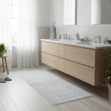 Knightsbridge Stylish And Comfortable Traditional Chain Design 2 PC Cotton Bath Rug Set 20"x30" & 24"x40" White