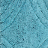 Knightsbridge Stylish And Comfortable Traditional Diamond Design 2 PC Cotton Bath Rug Set 20"x30" & 24"x40" Aqua