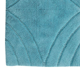 Knightsbridge Stylish And Comfortable Traditional Diamond Design 2 PC Cotton Bath Rug Set 20"x30" & 24"x40" Aqua