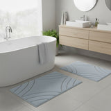 Knightsbridge Stylish And Comfortable Traditional Diamond Design 2 PC Cotton Bath Rug Set 20"x30" & 24"x40" Light Blue