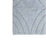 Knightsbridge Stylish And Comfortable Traditional Diamond Design 2 PC Cotton Bath Rug Set 20"x30" & 24"x40" Light Blue