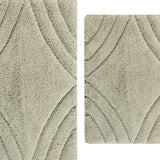 Knightsbridge Stylish And Comfortable Traditional Diamond Design 2 PC Cotton Bath Rug Set 20"x30" & 24"x40" Sage