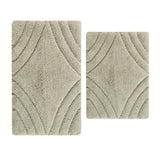 Knightsbridge Stylish And Comfortable Traditional Diamond Design 2 PC Cotton Bath Rug Set 20"x30" & 24"x40" Sage