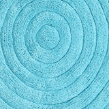 Knightsbridge Stylish And Comfortable Traditional Echo Design 2 PC Cotton Bath Rug Set 20"x30" & 24"x40" Aqua