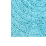 Knightsbridge Stylish And Comfortable Traditional Echo Design 2 PC Cotton Bath Rug Set 20"x30" & 24"x40" Aqua