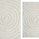 Knightsbridge Stylish And Comfortable Traditional Echo Design 2 PC Cotton Bath Rug Set 20"x30" & 24"x40" Ivory