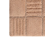 Knightsbridge Stylish And Comfortable Traditional Echo Design 2 PC Cotton Bath Rug Set 20"x30" & 24"x40" Natural