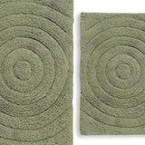 Knightsbridge Stylish And Comfortable Traditional Echo Design 2 PC Cotton Bath Rug Set 20"x30" & 24"x40" Sage