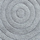 Knightsbridge Stylish And Comfortable Traditional Echo Design 2 PC Cotton Bath Rug Set 20"x30" & 24"x40" Silver