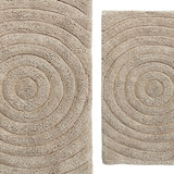 Knightsbridge Stylish And Comfortable Traditional Echo Design 2 PC Cotton Bath Rug Set 20"x30" & 24"x40" Stone