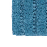 Knightsbridge Stylish And Comfortable Traditional Linear Design 2 PC Cotton Bath Rug Set 20"x30" & 24"x40" Aqua