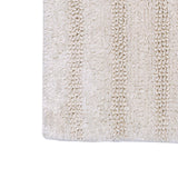 Knightsbridge Stylish And Comfortable Traditional Linear Design 2 PC Cotton Bath Rug Set 20"x30" & 24"x40" Ivory