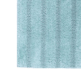 Knightsbridge Stylish And Comfortable Traditional Linear Design 2 PC Cotton Bath Rug Set 20"x30" & 24"x40" Light Blue