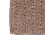 Knightsbridge Stylish And Comfortable Traditional Linear Design 2 PC Cotton Bath Rug Set 20"x30" & 24"x40" Natural