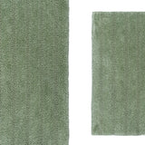 Knightsbridge Stylish And Comfortable Traditional Linear Design 2 PC Cotton Bath Rug Set 20"x30" & 24"x40" Sage