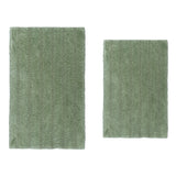 Knightsbridge Stylish And Comfortable Traditional Linear Design 2 PC Cotton Bath Rug Set 20"x30" & 24"x40" Sage