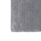 Knightsbridge Stylish And Comfortable Traditional Linear Design 2 PC Cotton Bath Rug Set 20"x30" & 24"x40" Silver
