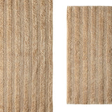 Knightsbridge Stylish And Comfortable Traditional Linear Design 2 PC Cotton Bath Rug Set 20"x30" & 24"x40" Stone