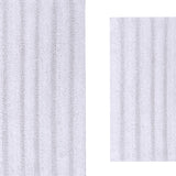 Knightsbridge Stylish And Comfortable Traditional Linear Design 2 PC Cotton Bath Rug Set 20"x30" & 24"x40" White