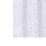 Knightsbridge Stylish And Comfortable Traditional Linear Design 2 PC Cotton Bath Rug Set 20"x30" & 24"x40" White