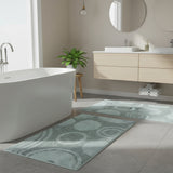 Knightsbridge Stylish And Comfortable Traditional Orbit Design 2 PC Cotton Bath Rug Set 20"x30" & 24"x40" Light Blue