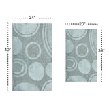 Knightsbridge Stylish And Comfortable Traditional Orbit Design 2 PC Cotton Bath Rug Set 20"x30" & 24"x40" Light Blue