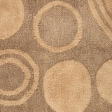 Knightsbridge Stylish And Comfortable Traditional Orbit Design 2 PC Cotton Bath Rug Set 20"x30" & 24"x40" Natural