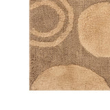 Knightsbridge Stylish And Comfortable Traditional Orbit Design 2 PC Cotton Bath Rug Set 20"x30" & 24"x40" Natural