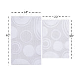 Knightsbridge Stylish And Comfortable Traditional Orbit Design 2 PC Cotton Bath Rug Set 20"x30" & 24"x40" White