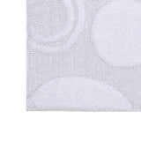 Knightsbridge Stylish And Comfortable Traditional Orbit Design 2 PC Cotton Bath Rug Set 20"x30" & 24"x40" White