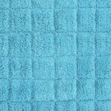 Knightsbridge Stylish And Comfortable Traditional Summer Tile Design 2 PC Cotton Bath Rug Set 20"x30" & 24"x40" Aqua