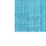 Knightsbridge Stylish And Comfortable Traditional Summer Tile Design 2 PC Cotton Bath Rug Set 20"x30" & 24"x40" Aqua