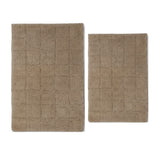 Knightsbridge Stylish And Comfortable Traditional Summer Tile Design 2 PC Cotton Bath Rug Set 20"x30" & 24"x40" Natural