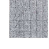 Knightsbridge Stylish And Comfortable Traditional Summer Tile Design 2 PC Cotton Bath Rug Set 20"x30" & 24"x40" Silver