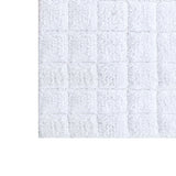 Knightsbridge Stylish And Comfortable Traditional Summer Tile Design 2 PC Cotton Bath Rug Set 20"x30" & 24"x40" White