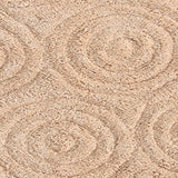 Knightsbridge Beautiful Circle Design Premium Quality Year Round Cotton With Non-Skid Back Bath Rug Natural