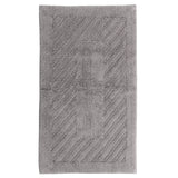 Diagonal Racetrack 100% Cotton Reversible Bath Rug Silver By Knightsbridge