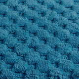 Knightsbridge Luxurious Block Pattern High Quality Year Round Cotton With Non-Skid Back Bath Rug Aqua