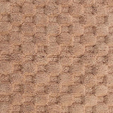 Knightsbridge Luxurious Block Pattern High Quality Year Round Cotton With Non-Skid Back Bath Rug Natural