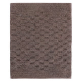 Knightsbridge Luxurious Block Pattern High Quality Year Round Cotton With Non-Skid Back Bath Rug Stone