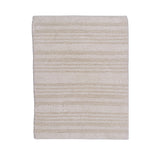 Knightsbridge Luscious Textured Striped All Season Soft Plush Cotton Reversible & Soft Bath Rug Ivory