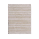 Knightsbridge Luscious Textured Striped All Season Soft Plush Cotton Reversible & Soft Bath Rug Ivory