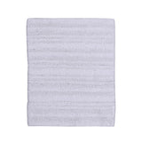 Knightsbridge Luscious Textured Striped All Season Soft Plush Cotton Reversible & Soft Bath Rug White