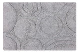 Knightsbridge Orbit Bath Rug Cotton Non Skid Back - Silver