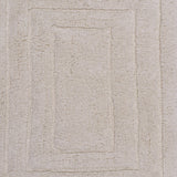 Knightsbridge Stylish And Comfortable All Season Traditional Racetrack Design Cotton Bath Rug Ivory